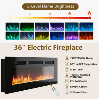 Easoger 70" Fluted Fireplace TV Stand, Mid Century Modern Entertainment Center with 36" Electric Fireplace for TVs up to 75", Console with Sliding Doors & Solid Wood Legs for Living Room,Oak