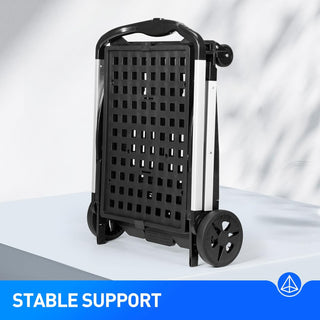 Rengue 200lbs 30x18'' Rengue Folding Shopping Cart, Collapsible Shopping Cart with Wheels, Adjustable Foldable Portable Trolley, Grocery Shopping Cart with 2 Removable Baskets for Shopping, Picnic