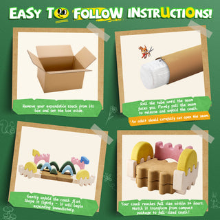 EVMORE 18PCS Modular Kids Play Couch, Junlge Theme Foam Children Sofa Couch for Girls Boys, DIY Creativing Modular Kids Sofa, Modern Floor Couch for Kids Playroom, Bedroom