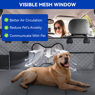 Dog Hammock for Car with Hard Bottom，60* 30 * 21“ Dog Car Seat Cover for Back Seat Waterproof for Cars/SUV, Gray