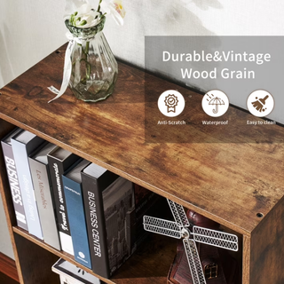 Easoger 6-Tier Tall Narrow Bookcase for Home Office, Brown