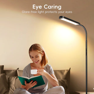 LED Modern Floor Lamp Night Light for Living Room, 5 Colors and Brightness with Remote and Touch Control,Standing Lamp with 1H Timer, Dimmable Reading Floor Lights