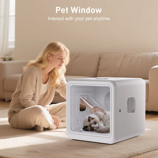Osoeri Pet Dryer Box, 10 Air Outlets, 360° Automatic Cat Dryer Box, Intelligent Temperature Control and Four Modes, Can Be Used as a Daily Winter and Summer Cat Bed (70l Drybo Plus Pet Dryer Box)