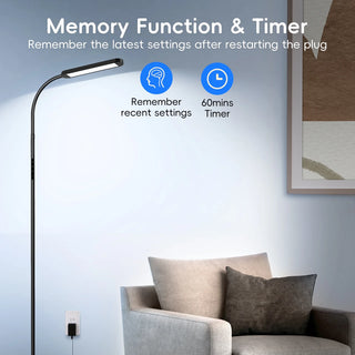 LED Modern Floor Lamp Night Light for Living Room, 5 Colors and Brightness with Remote and Touch Control,Standing Lamp with 1H Timer, Dimmable Reading Floor Lights