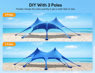 Osoeri Beach Tent, 20 x 13ft Camping Sun Shelter UPF50+ with 8 Sandbags, Sand Shovels, Ground Pegs & Stability Poles, Outdoor Shade Beach Canopy for Camping Trips, Fishing, Backyard Fun or Picnics