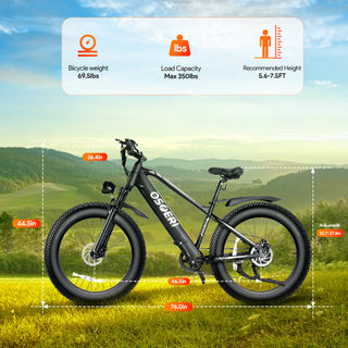 Osoeri 02 26" x 4" Fat Tire Electric Bike for Adults - Break Free in Style and Conquer Boundaries